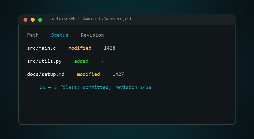 TortoiseSVN commit dialog preview